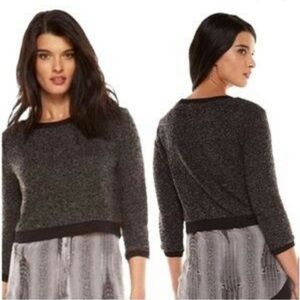 Elie Tahari For Design Nation Layered NY Sweater Top Chiffon Bottom Mixed Media